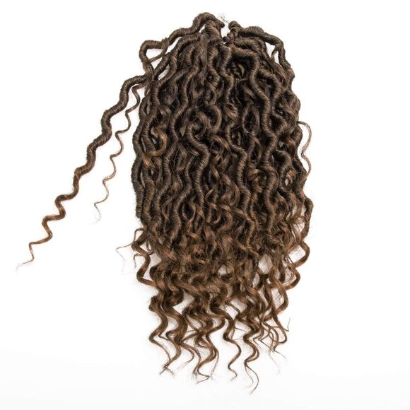 Goddess Locs Crochet Hair 12in Pre-Looped River Locs 4-Pack (1B/30) - Picture 8 of 9